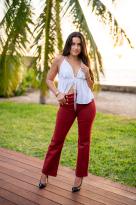 Jeans aux 3 boutons doré, Écru, 34