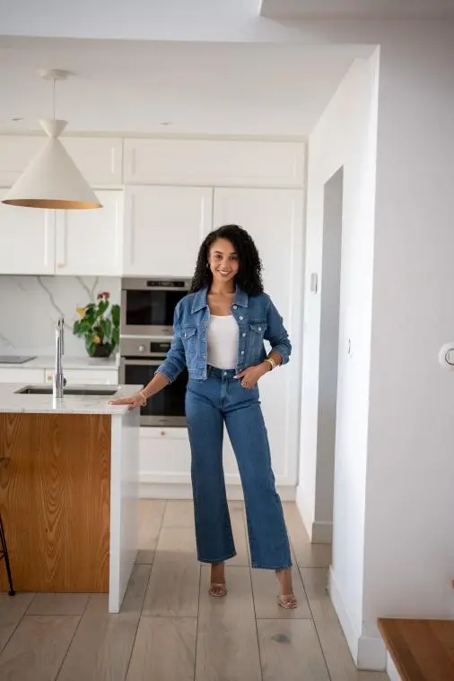 Veste jeans à rayures, Bleu jeans, 36