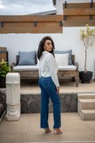 Chemise brodée, Bleu, L/XL