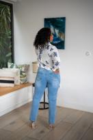 Chemise brodée à motifs, Marine, L/XL