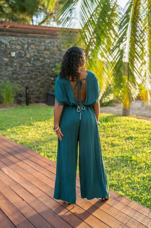 Combinaison gaufrée, Vert sapin, Taille unique