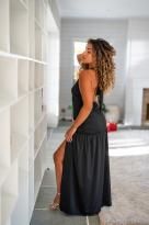 Robe moulante à broche feuille doré, Blanc, L