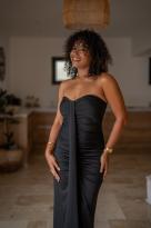 Robe bustier moulante, Noir, L