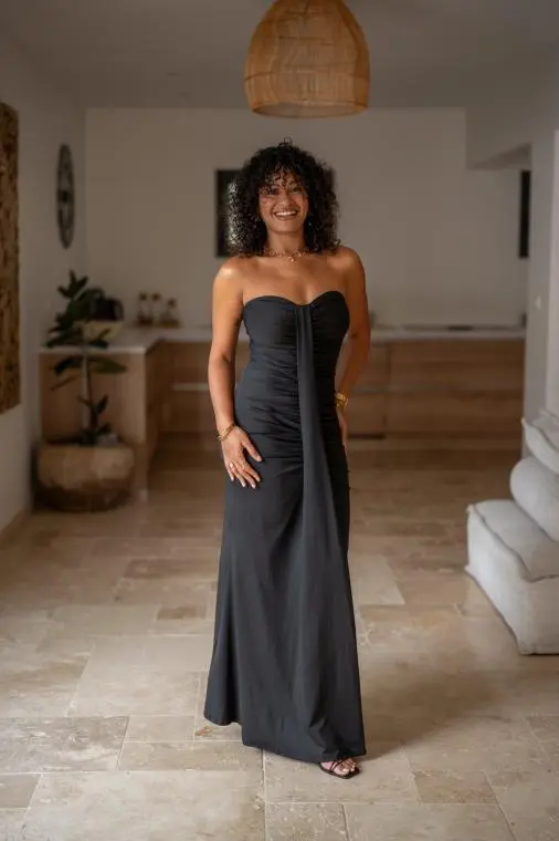 Robe bustier moulante, Noir, L