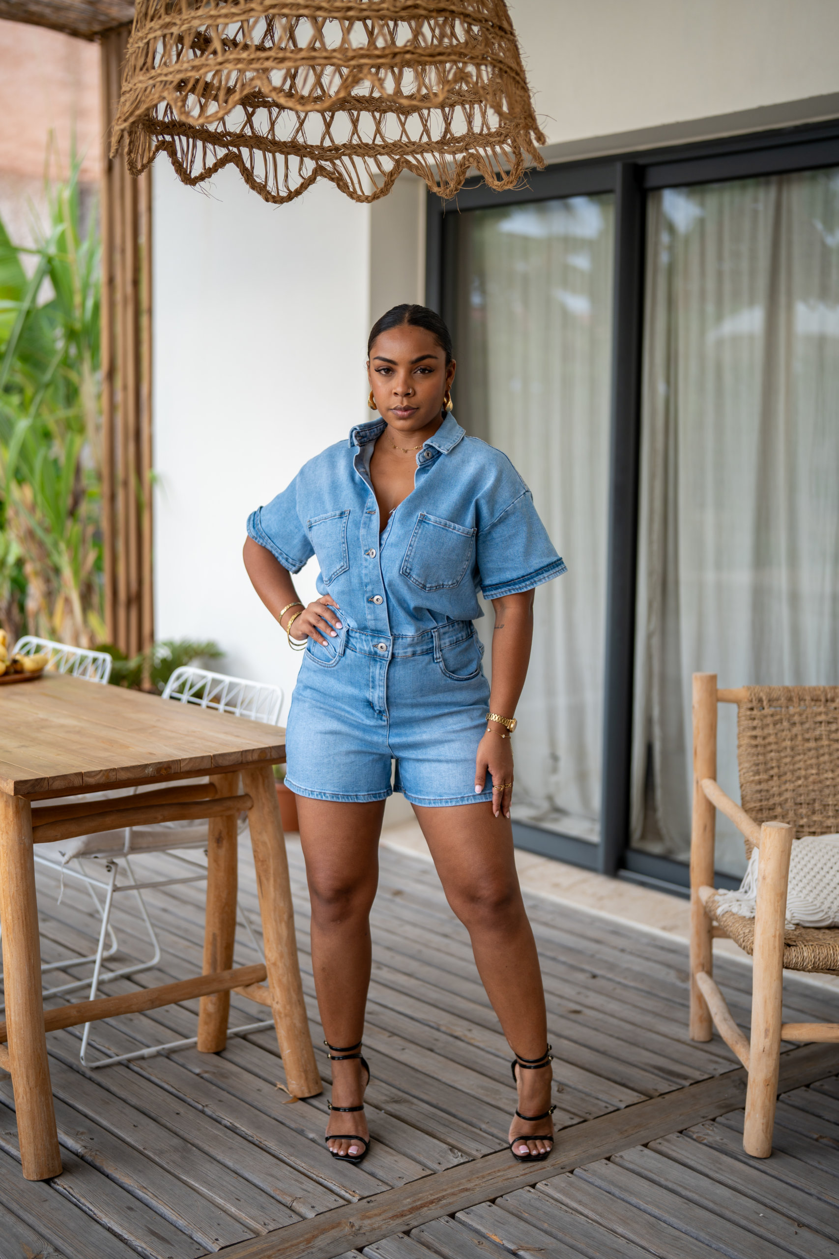 Combinaison short jeans