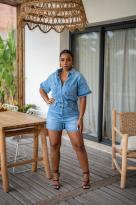 Combinaison short jeans, Bleu jeans, 34