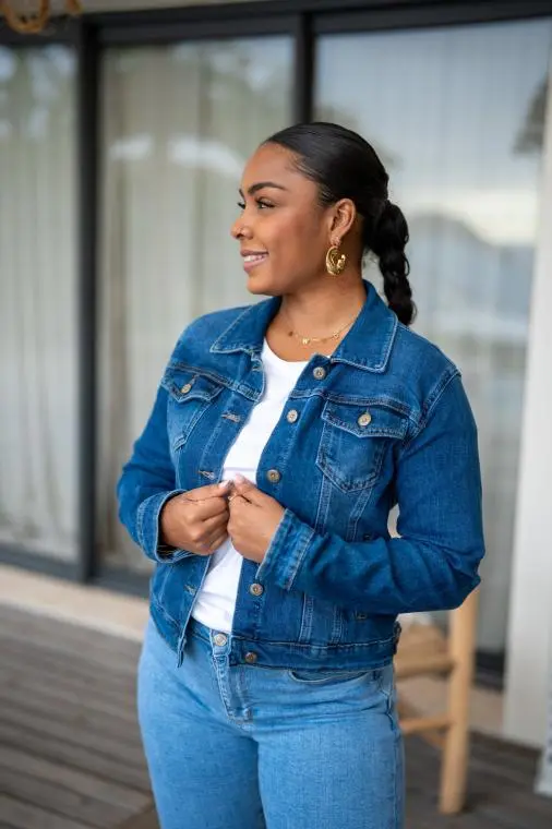 Veste jeans, Bleu jeans, 34