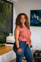 Top en Lin nouée, Chocolat, Taille unique