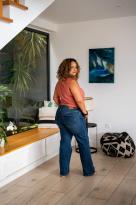 Top en Lin nouée, Chocolat, Taille unique