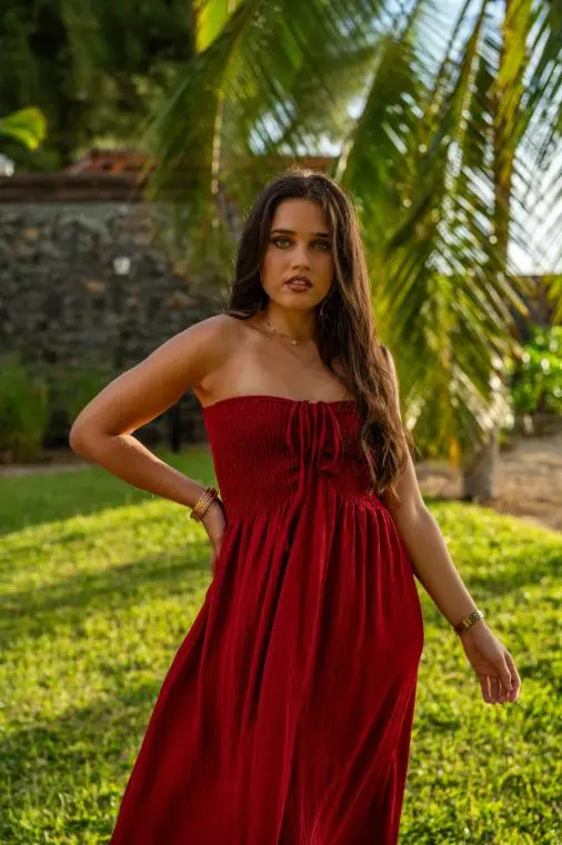 Robe bustier gaufrée, Blanc, Taille unique