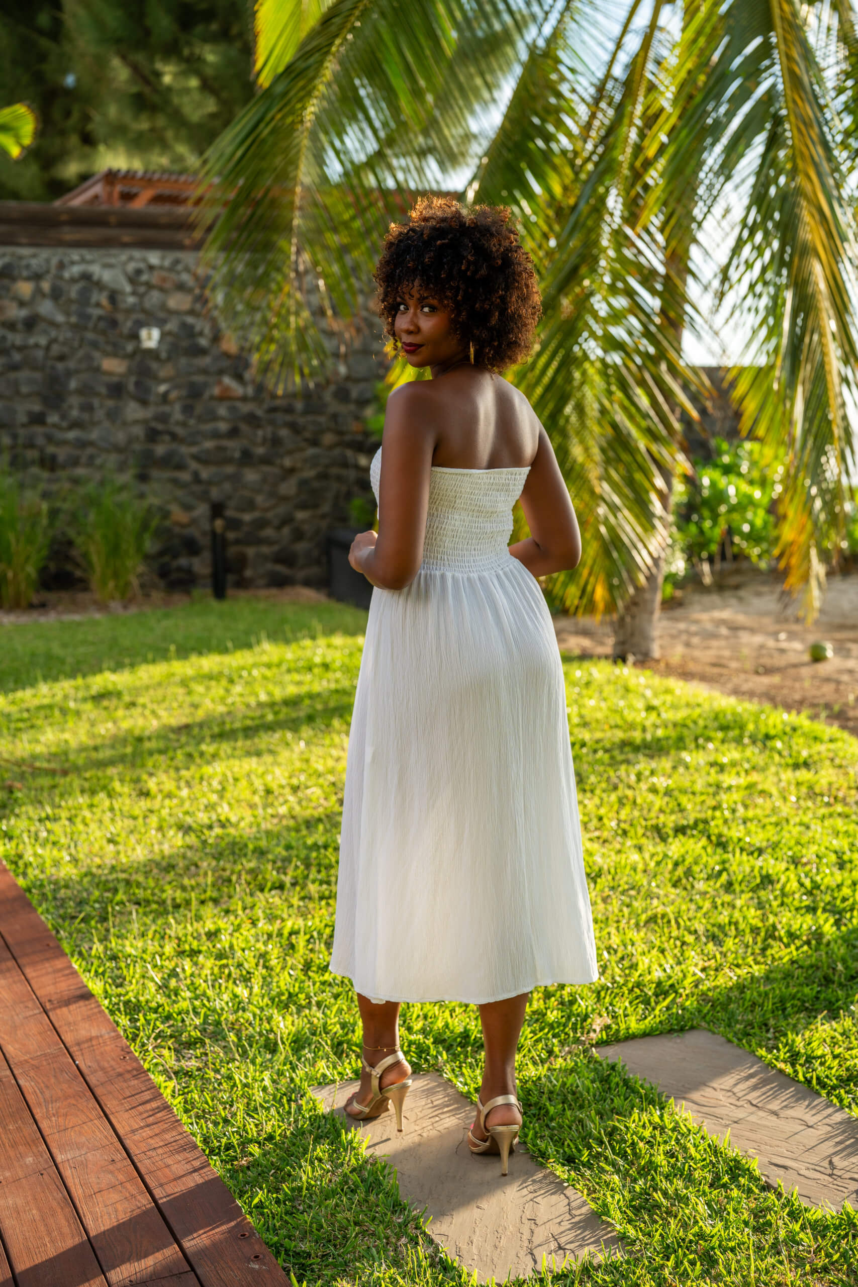 Robe bustier gaufr&eacute;e, Blanc, Taille unique