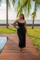 Robe bustier gaufrée, Blanc, Taille unique