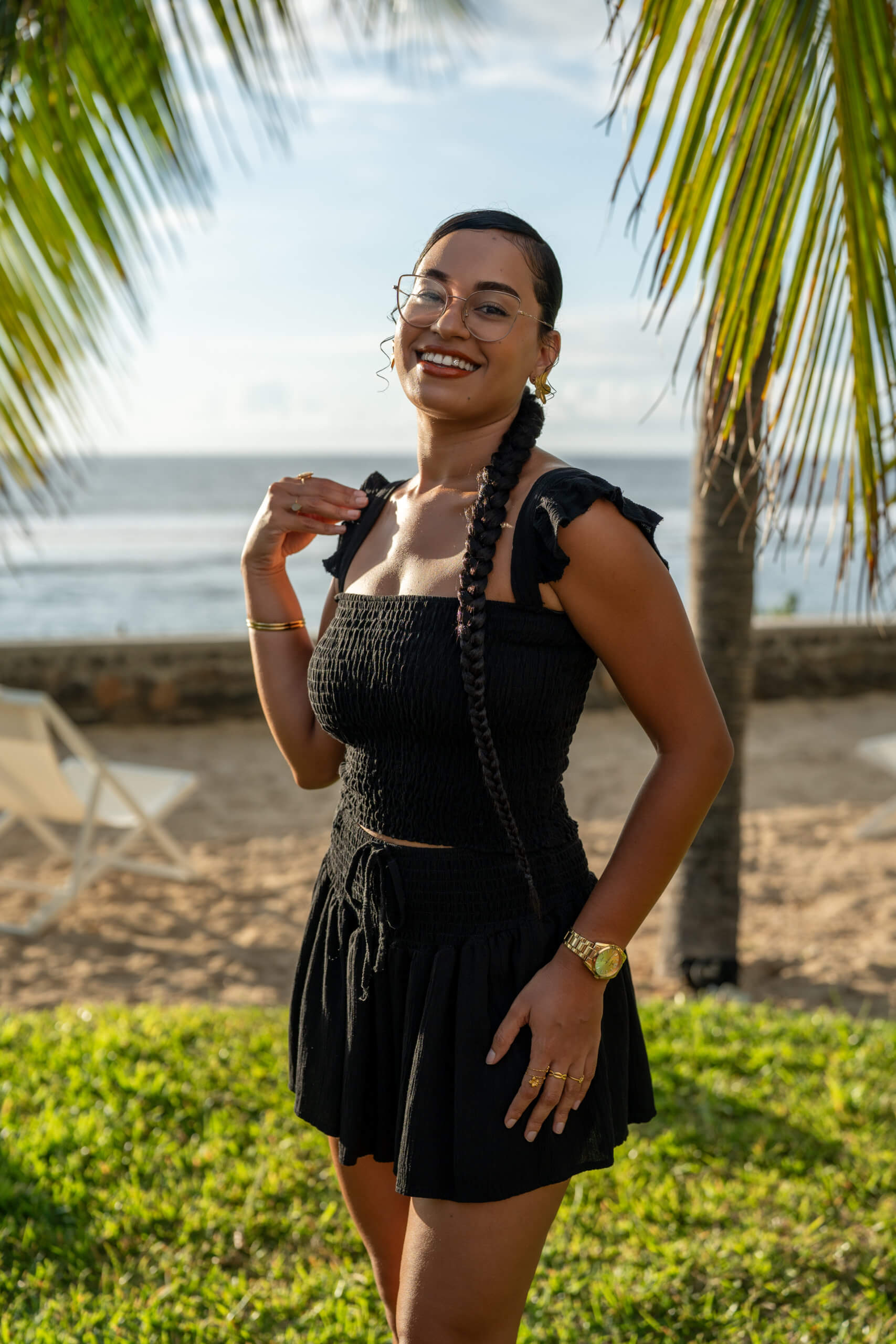 Jupe short gaufr&eacute;e, Noir, Taille unique