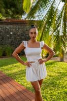 Jupe short gaufrée, Noir, Taille unique