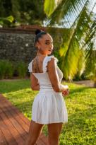 Jupe short gaufrée, Noir, Taille unique