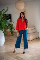 Chemisier gaze de coton, Chocolat, Taille unique