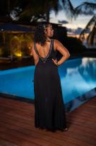 Robe longue habillée, Bleu, L