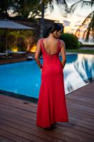 Robe longue habillée, Bleu, L