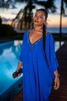 Robe courte style poncho, Noir, L