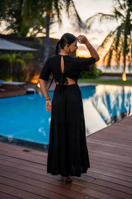 Robe longue habillée, Rouge, L