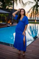 Robe longue habillée, Rouge, L