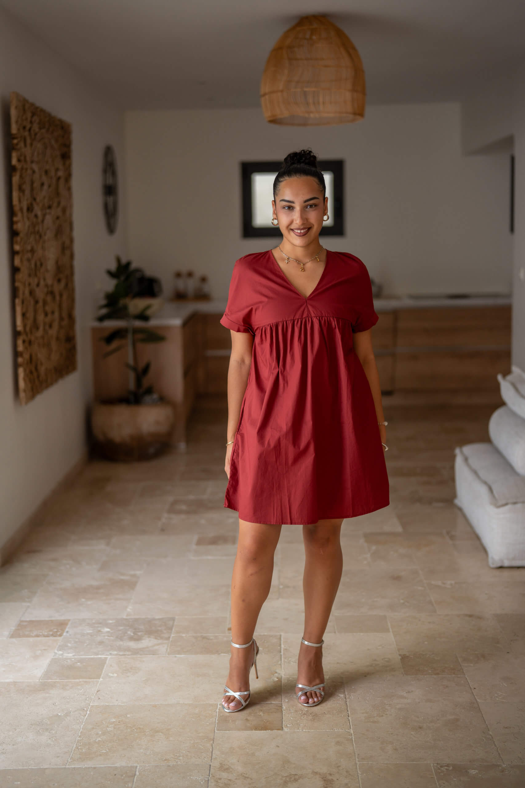 Robe babydoll, Vert matcha, L/XL