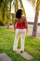 Crop top à bretelles, Rouge, Taille unique