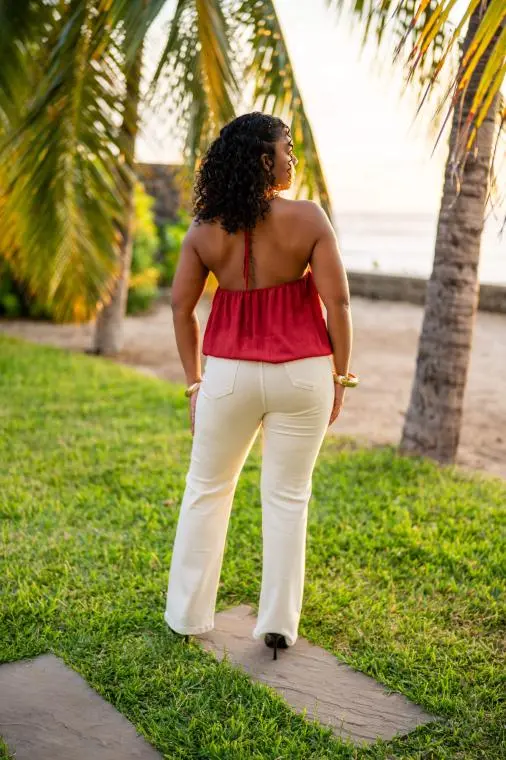 Crop top à bretelles, Rouge, Taille unique
