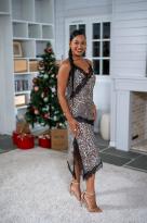 Top nuisette léopard, Marron, Taille unique