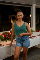 Débardeur brillant, Doré, Taille unique