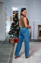 Débardeur brillant, Doré, Taille unique