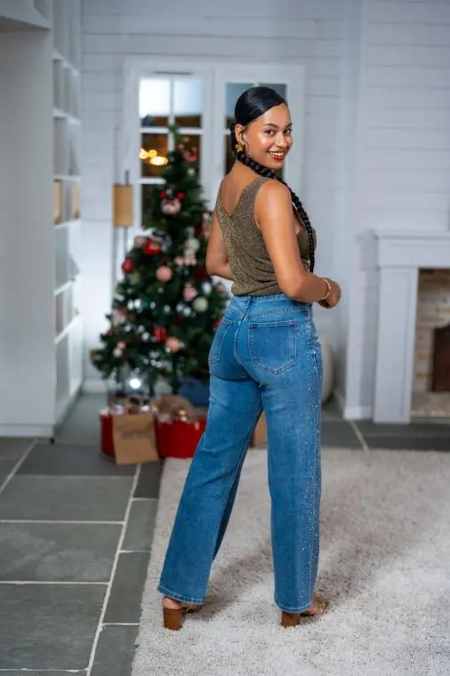 Débardeur brillant, Doré, Taille unique