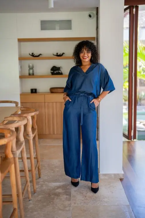 Haut "lyocell", Bleu jeans, Taille unique