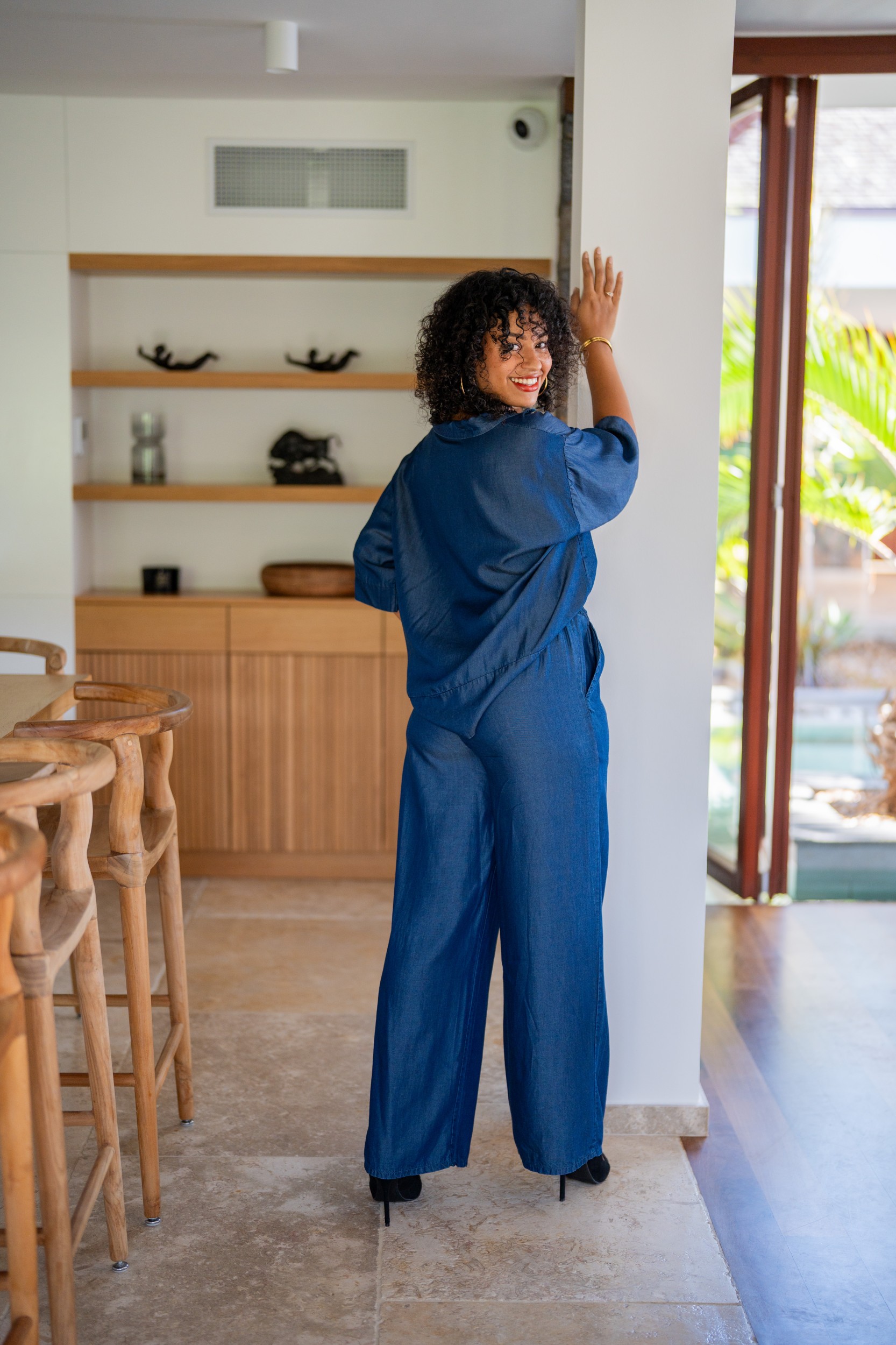 Pantalon "lyocell", Bleu jeans, Taille unique