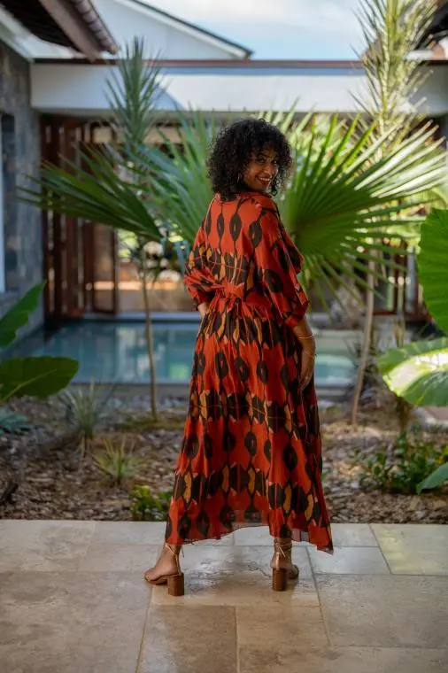 Chemise imprimée, Rouille, Taille unique