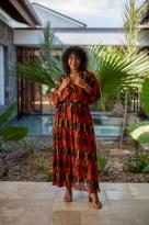 Chemise imprimée, Rouille, Taille unique