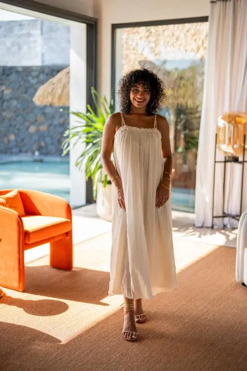 Robe unie (doublure), Écru, Taille unique