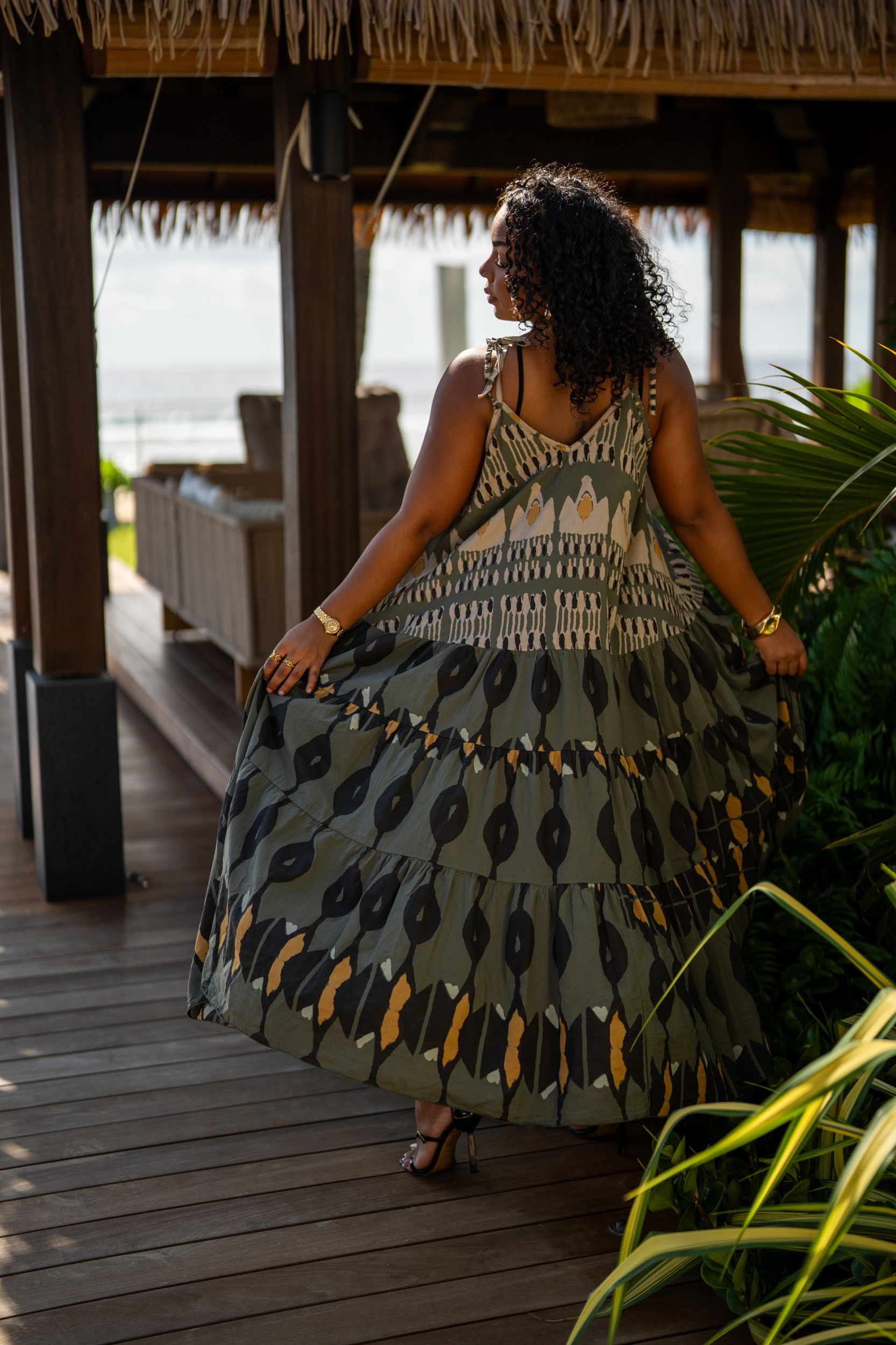 Robe imprim&eacute;e , Rouille, Taille unique