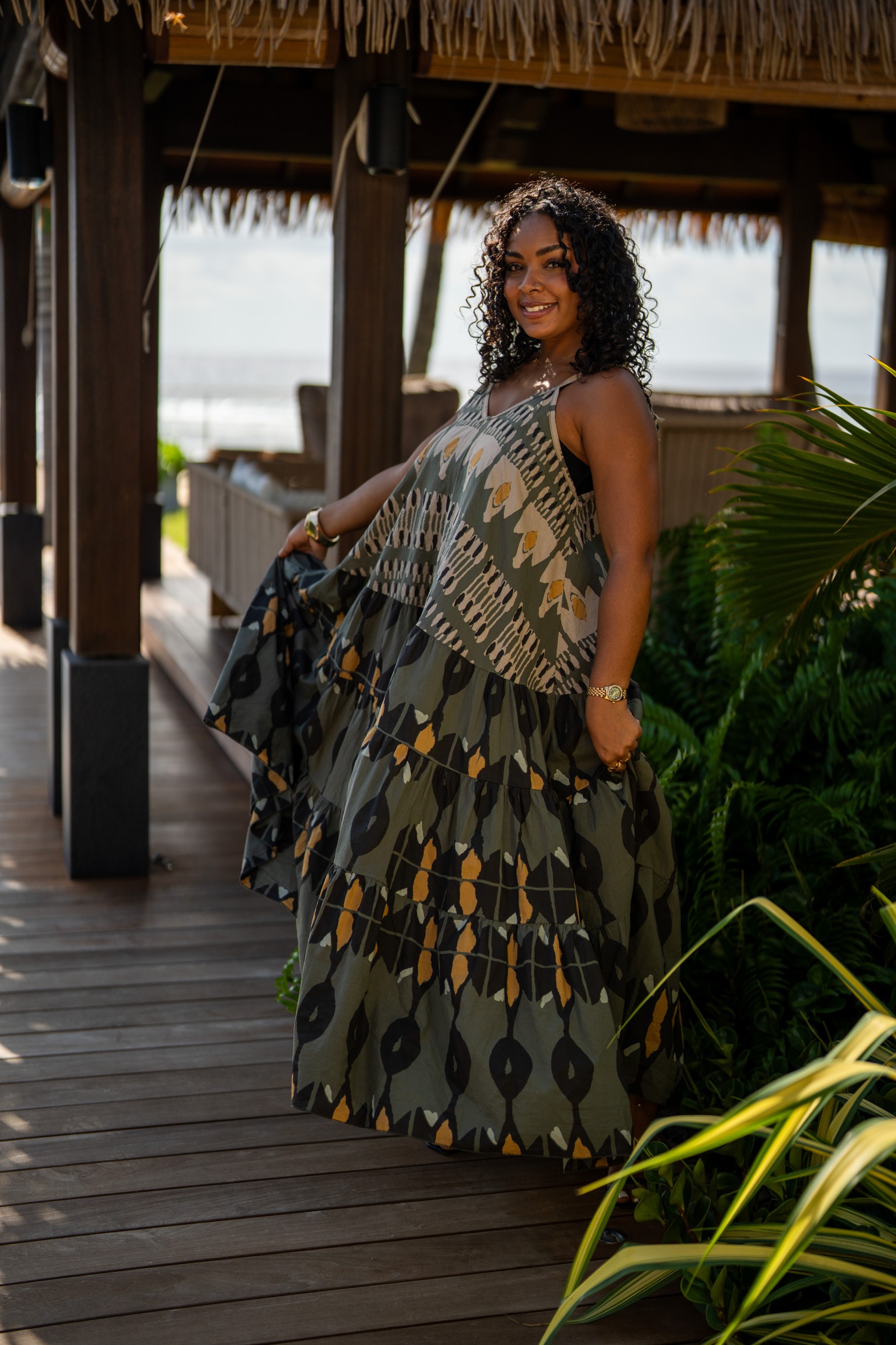 Robe imprim&eacute;e , Rouille, Taille unique