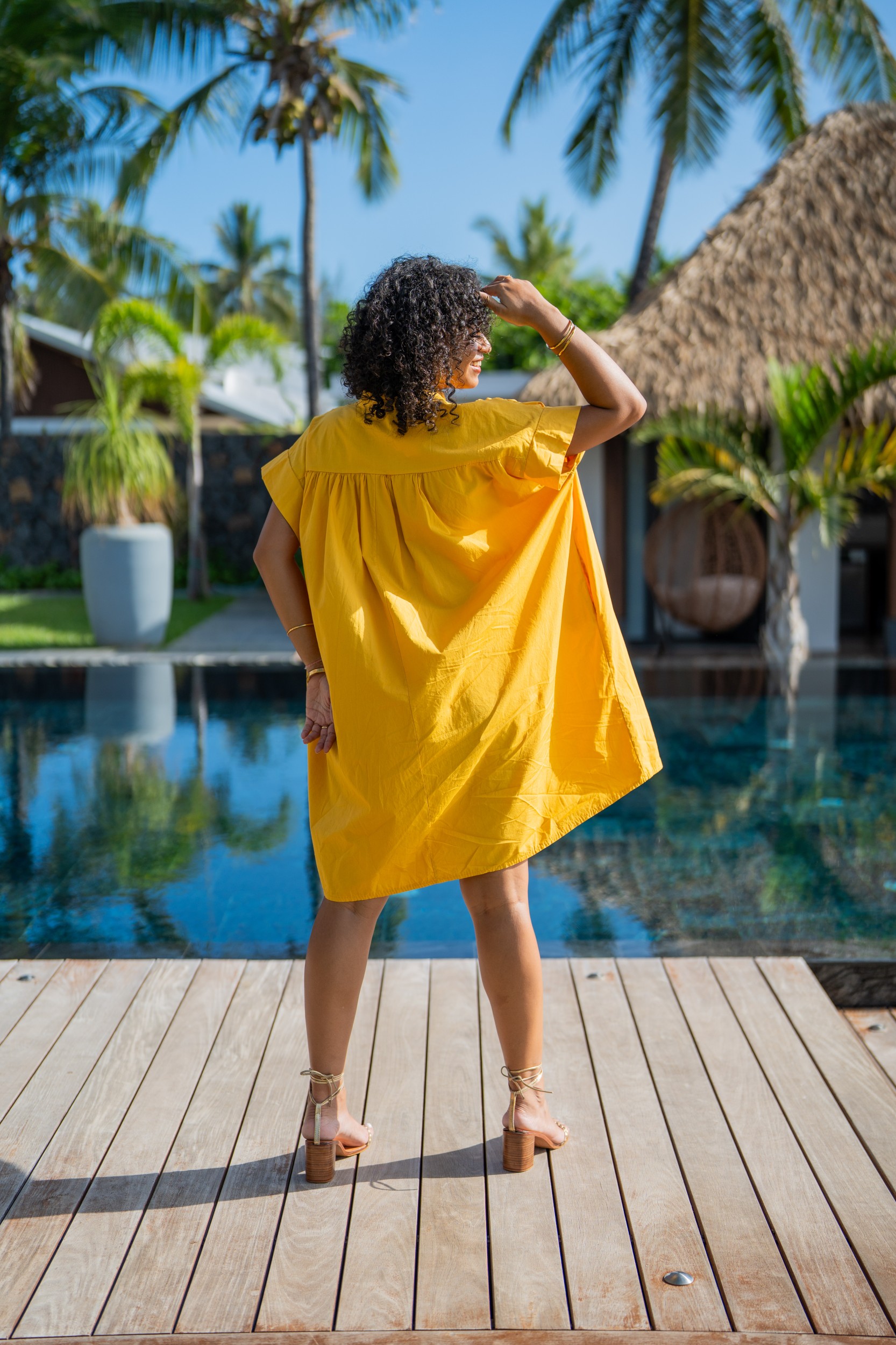 Robe courte unie, Rouille, Taille unique