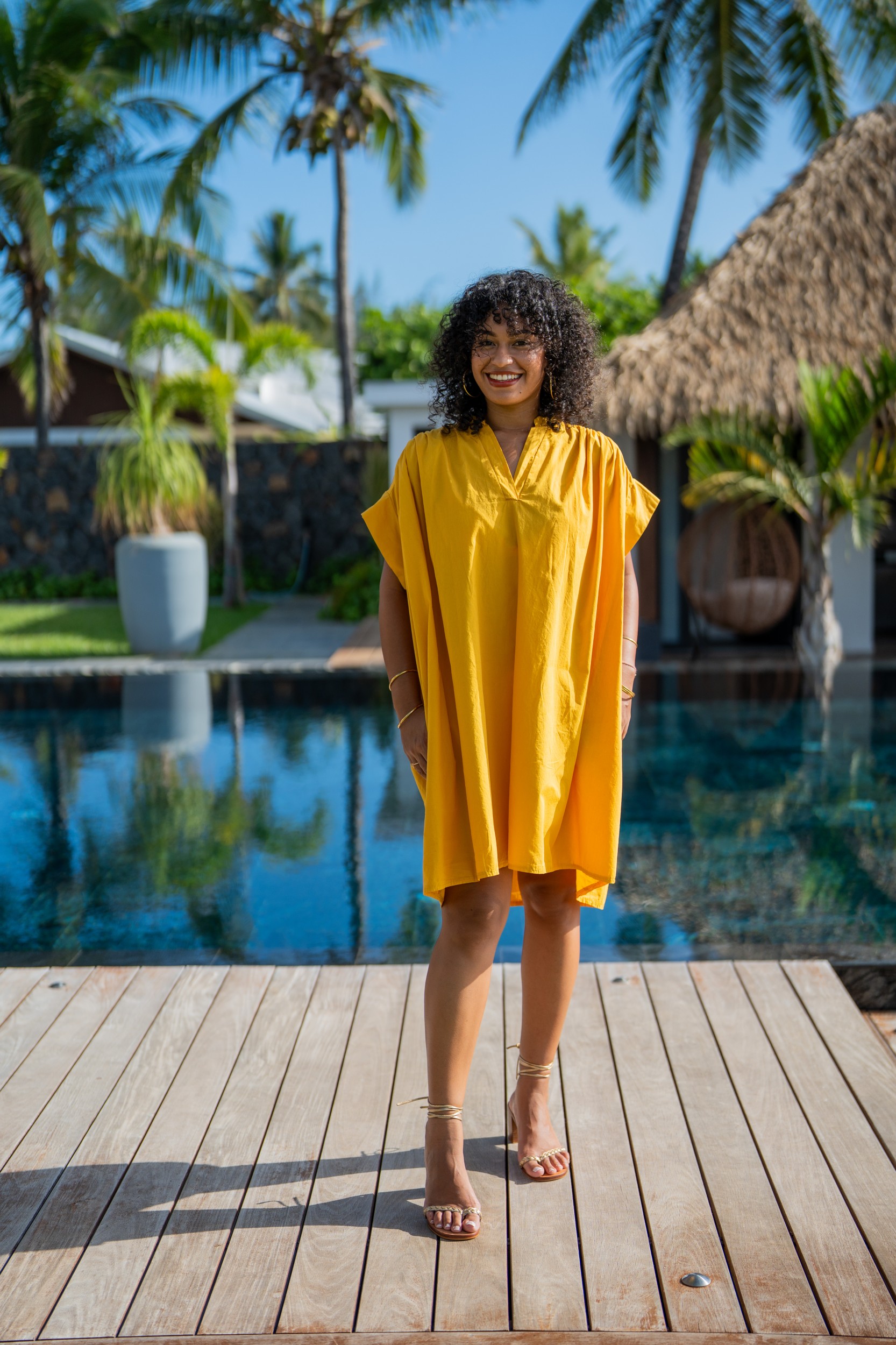 Robe courte unie, Rouille, Taille unique