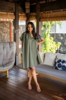 Robe courte unie, Rouille, Taille unique