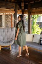 Robe courte unie, Rouille, Taille unique