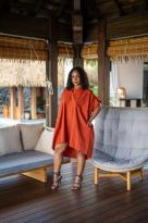 Robe courte unie, Rouille, Taille unique