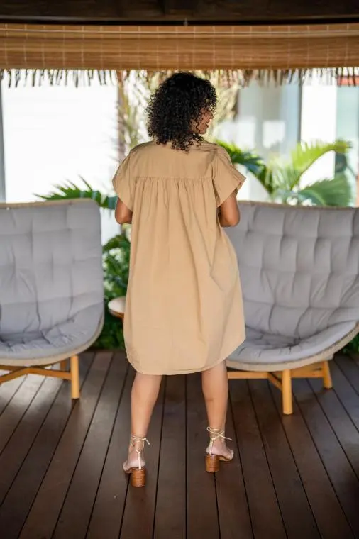 Robe courte unie, Rouille, Taille unique