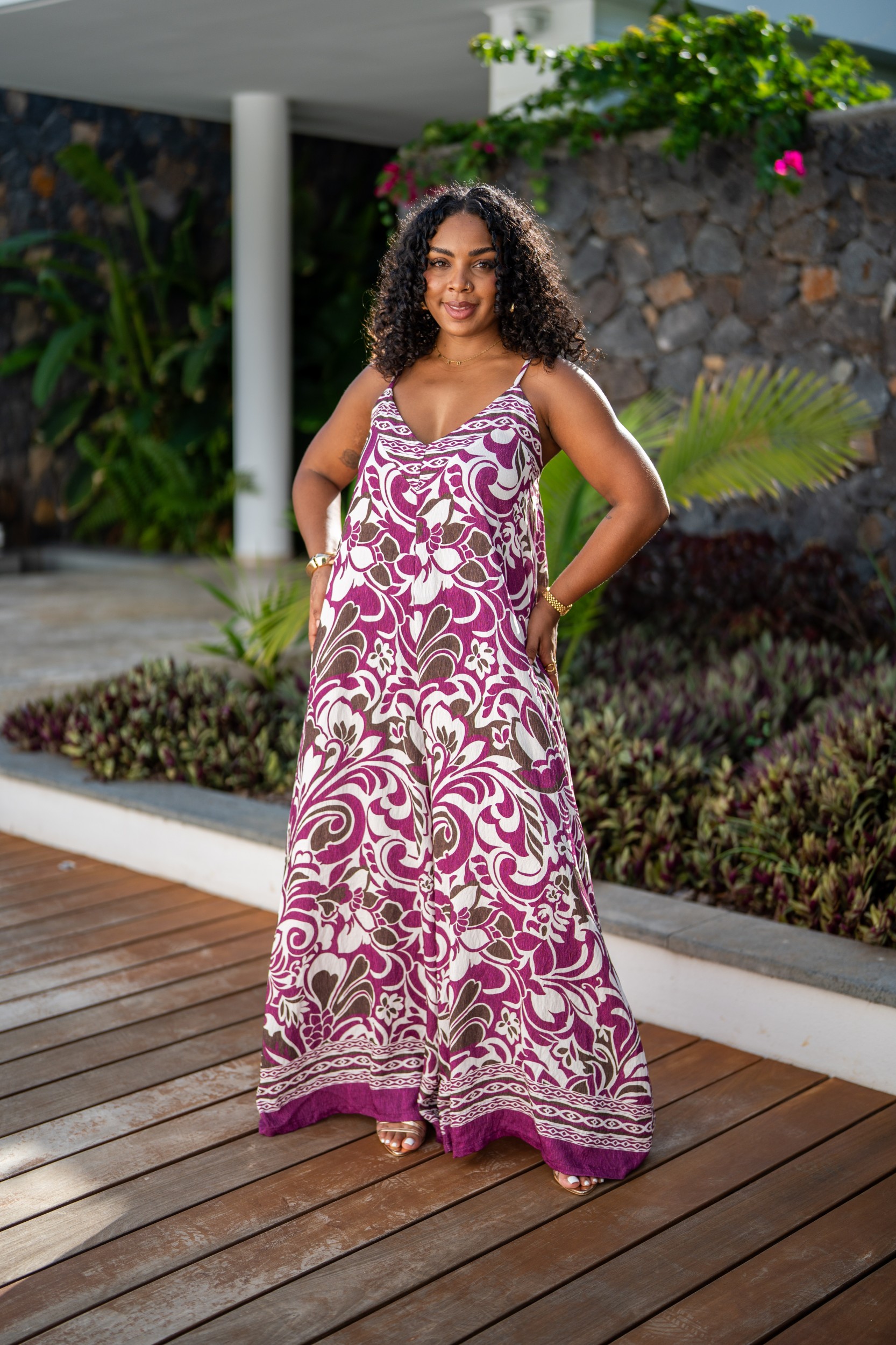 Combinaison imprim&eacute;e fleurs, Vert olive, Taille unique