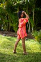 Combinaison short , Corail, Taille unique