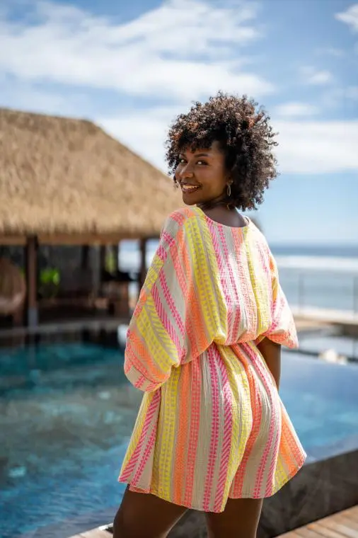 Combinaison short , Corail, Taille unique