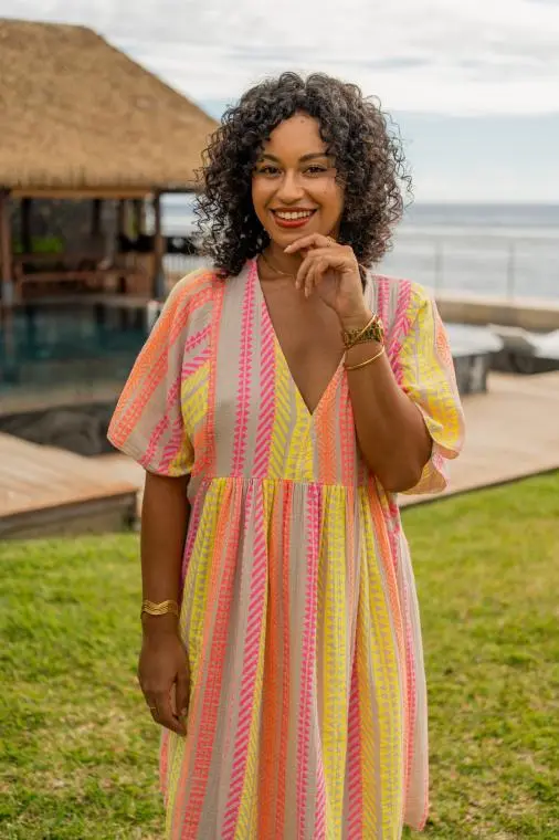 Robe courte , Écru, Taille unique