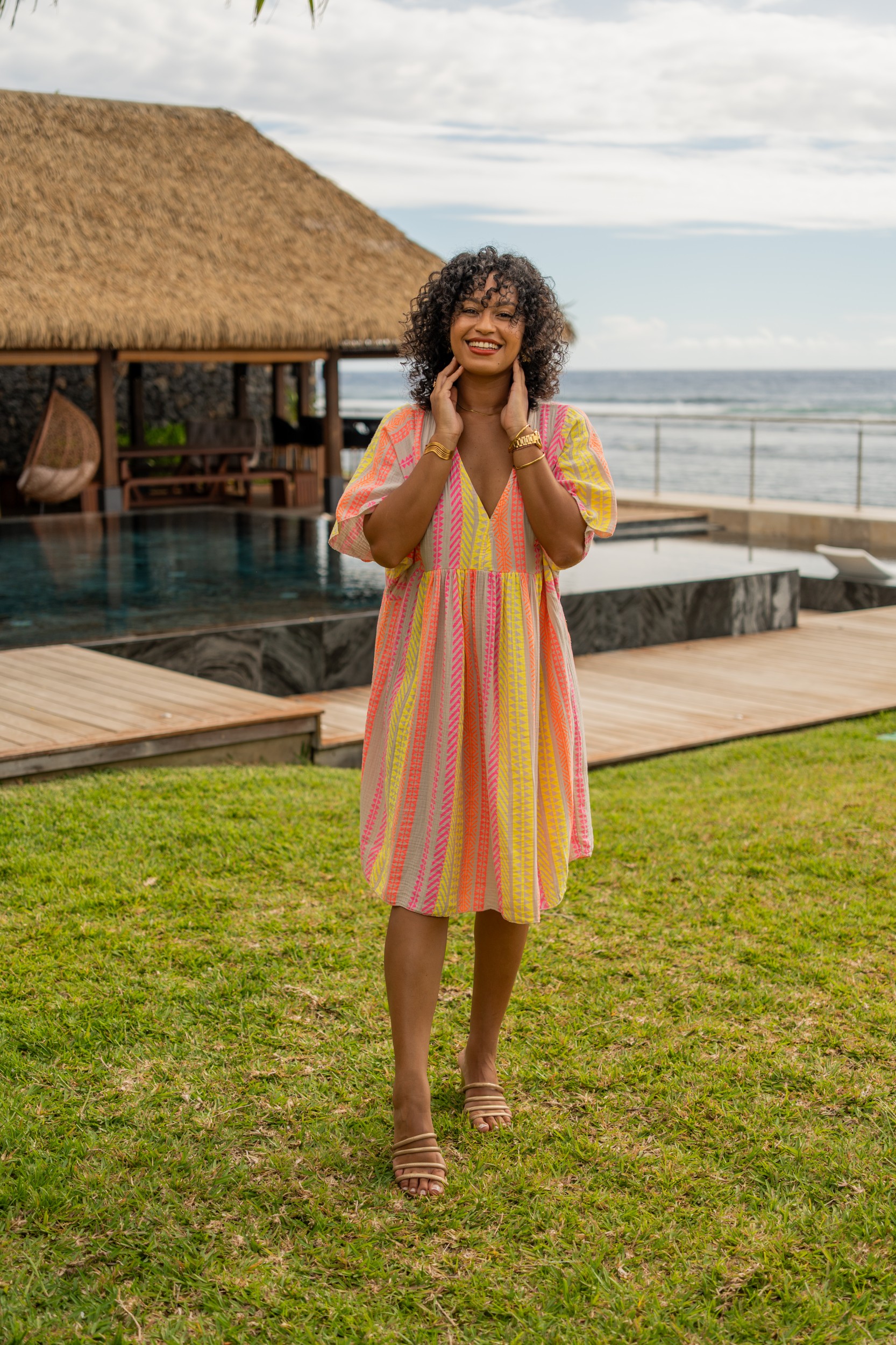 Robe courte , &Eacute;cru, Taille unique